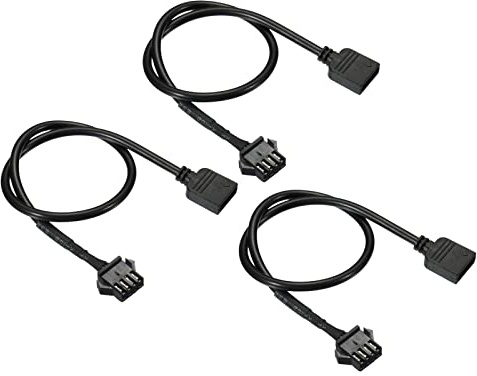 PATIKIL 4 Pin 12V 30cm Long Computer Motherboard Interface to SM4P Female Extension Cable, 3Pack Power Adapter Plastic Metal for RGB Fans LED Strips, Black