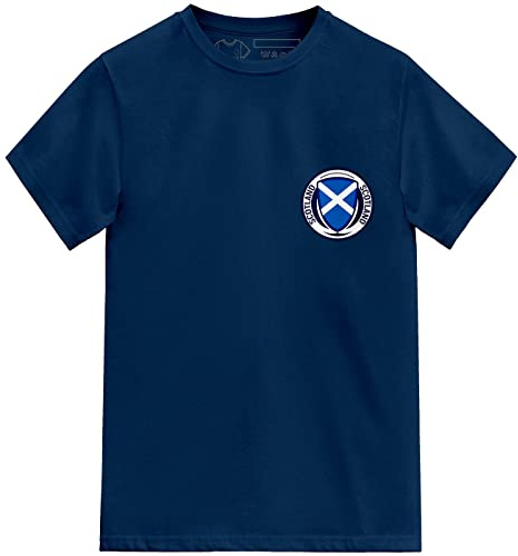 FOOTEEZ Barn Skottland fotboll T-shirt, Djup marinblå, 9-11 År