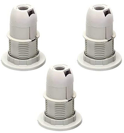 3 Pack E14 Bulb Holder Edison Small Screw SES White Plastic Lamp holder For Table Lamp E14 Socket UK.
