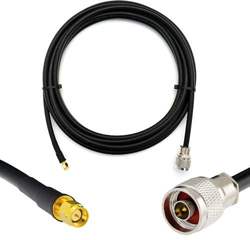 RANGEFUL N Stecker auf SMA Stecker Koaxialkabel 2m — 50ohm 5D-FB Wasserdichtes Ø7.5mm Verlängerung Ultra Low Loss antennenkabel — WiFi RF Antenne GSM 3G 4G LTE 5G Router Verstärker Lora Ham CB Funk