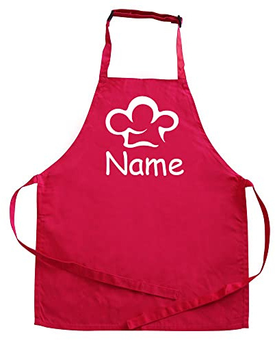 Elefantasie Personalisierte Kinderschürze mit Name, Kochschürze für Backen, Kochen, Geschenkidee für Kinder ab 3 Jahre Motiv Kochmütze