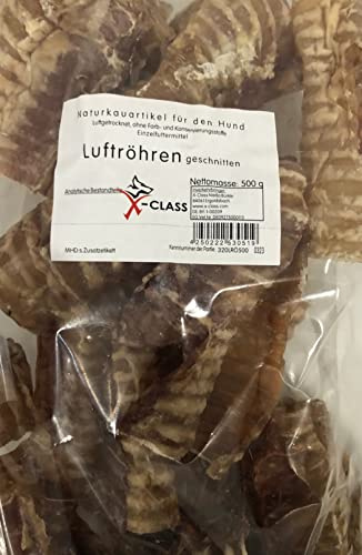 Rinder-Luftröhre, (Strossen), Kauartikel für Hunde, geschnitten getrocknet, 500g, frei von jeglichen Zusatzstoffen