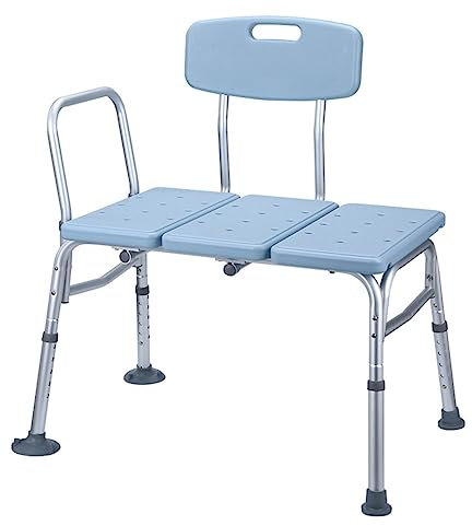 Panca di Trasferimento Regolabile in Altezza, Panca di Trasferimento Bariatrica per Vasca Da Bagno con Schienale, Sedile Antiscivolo, Panca Da Bagno per Doccia, Adatta a Qualsiasi Bagno per Anziani e