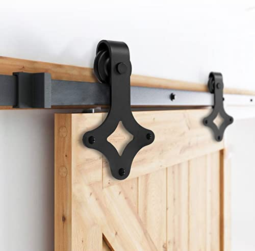 Jopassy Set per porta scorrevole, 200 cm, con sistema di porte scorrevoli, portata 150 kg, per porta scorrevole singola, diamante