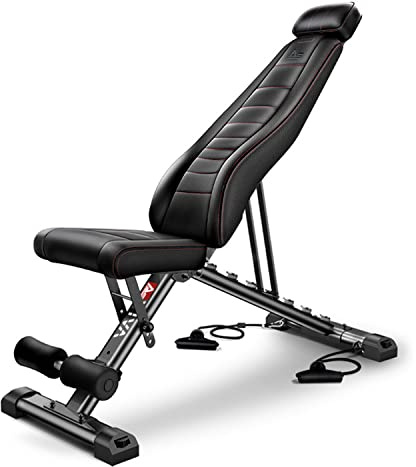 AsVIVA WB2 Premium Hantelbank klappbar & verstellbar – Multifunktionale Fitnessbank für Zuhause, Schrägbank & Flachbank für Krafttraining, platzsparend faltbar, bis 300 kg belastbar