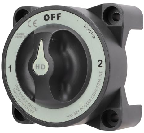 Batterie Trennschalter 500A 3 Positionen Batterieschalter 1-2-OFF Batterie Isolator Marineschalter IP66 Wasserdichter Hauptstromschalter für Wohnmobil Boote