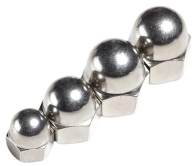 Sicherungsmuttern, DIN1587 304 Edelstahl-Hutmuttern Dekorative Abdeckung Halbkreis-Hutmutter M3 M4 M5 M6 M8 M10 M12 M14 M16 M20 M22 M24 (Farbe: 3 Stück, Größe: M14)(30pcs,M16)