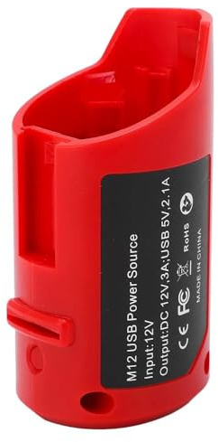 Namvo USB-Ladeadapter für Milwaukee M12-Akkuadapter mit USB-DC-Anschluss für Handy, Tablet, beheizte Weste, beheizte Handschuhe