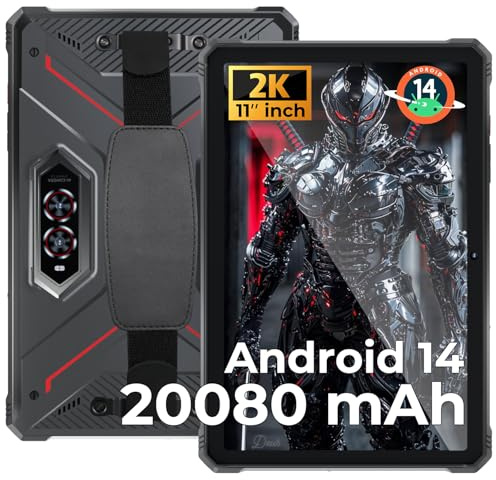 HOTWAV R9 Pro 2025 Rugged Tablet Android 14-2K 11 Inch 20080mAh Waterproof Tablet, 20GB+256GB/2TB SD Outdoor Tablets, 64MP+16MP Camera IP68&IP69K/Dual SIM 4G/WiFi 5/Face ID, GPS/OTG/Camping Lanten
