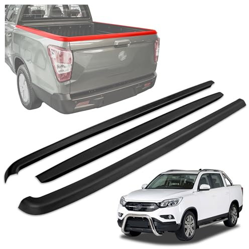 CHROMEMASTER Cubierta del Borde para la Superficie de Carga del Pick-up Compatible con SsangYong Musso 4D 2018+ | Tira Protectora para el Borde de Carga; Protección contra Rayones y Daños a la Solapa