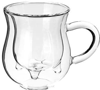 EOTRERANQ Pitcher Gravy Boat Double Layer Cow Shape Glass Milk Jug Heat-Resistantn Cup Coffee Milk Tea Separator Transparent Mini Milk Frothing Jug Pitcher Sauce Boat Jugs