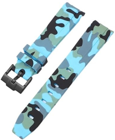 AXPTI Camouflage-Armband für Omega für Swatch MoonSwatch, gebogenes Ende, Silikon-Gummi-Armband, für Herren und Damen, Sportuhrenarmband, Zubehör, 20 mm, 20 mm, Achat