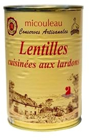 Micouleau Lentilles cuisinées aux lardons, 3 Boites de conserves de420gr - Légumes secs - Sud-Ouest - Naturel - lot de 3 - plat cuisiné - plat préparé