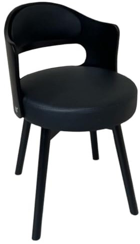 Ergonomischer Leder-Drehstuhl für Esszimmer, Lounge, Büro, schwarz, 360° drehbar, 1 Stück