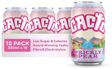 Cacto: Sparkling Prickly Pear Cactus Water 5 x 330ml Pack. Multi-Award-Winning Cactus Water. (330ml (Pack of 5))