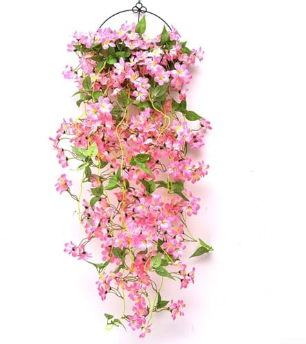 Silk and Plastic Hanging Flower Vine for Natural Style Home Decor, for Any Occasion (winter jasmine)