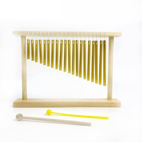 LXLAEOANG 20-Tone Top Bar Chime Wind Chime Instrument Percussion for Music Classroom Meditation Yoga with Mounting Stand and Malle for use Indoors or garden