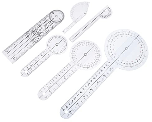 Goniometro Angolare in Plastica 360 Gradi, Set 6 Pezzi