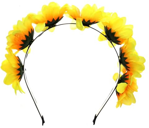 CIYODO Haarreif Blumen Haarband Hawaiianisch Sonnenblume Stirnband Blumengirlande Festival Braut Kopfschmuck für Party Foto Requisite