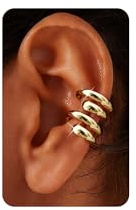Kakonia Hypoallergenic Ear Cuff Non-Piercing Earrings Women's Chunky Earcuff Earrings 14K Gold Plated Silver No Hole Clip on Cartilage Earring - Gold Drop