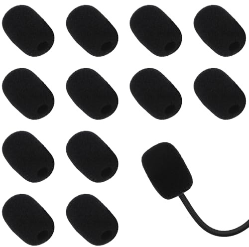 12 Stück Hohe Dichte Schaumstoff Mikrofon Windschutz,Schwarz Universal Handheld Mikrofonabdeckung,Popschutz Mikrofon Abdeckung,für KTV,Familienfeier Outdoor,Aktivitäten und Bühnenperformances