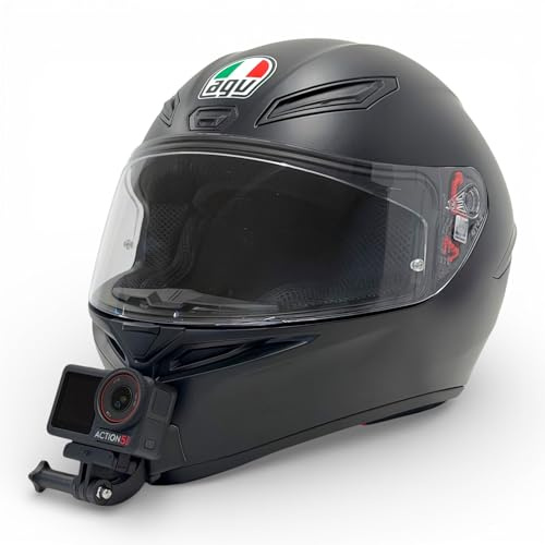 Action Cam Chin Mount för motorcykelhjälmar, kompatibelt med GoPro, DJI, Insta360 (Single, AGV K1 S)