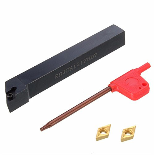 EsportsMJJ SDJCR1212H07 12x100mm Lathe Turning Tool Boring Bar Holder with 2pcs DCMT0702 Inserts