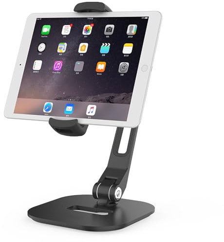SINLAND universelle Halterung/Ständer für Tablets & Handys kompatibel mit Fast Allen Geräten mit stabilem Standfuß aus Aluminium