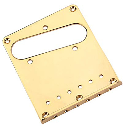 Chrome Bridge Plate Assembly für Gitarren ohne Messing Sättel 98mm (Golden)