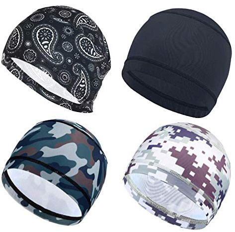 VOSAREA Helmet Inner 4pcs Riding Helmet Quick Dry Cap White Sport Accessories