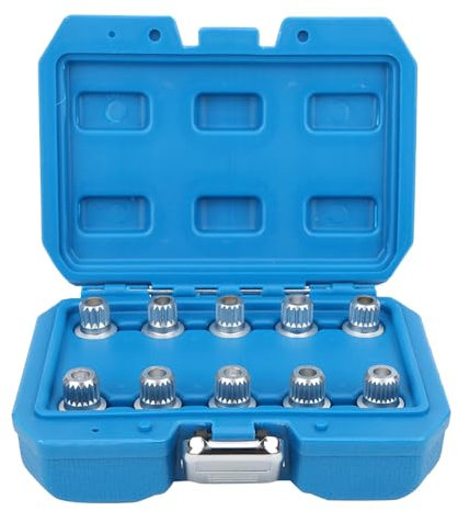 Gorgeri - Juego de llaves de tuerca de rueda de bloqueo (10 unidades, instalación de removedor), kit antirrobo mecánico automotriz Variedad, llaves de estilo hexagonal, tuerca de rueda