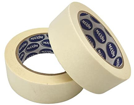 Maxim Twin Pack Premium Masking Tape - 50 Metre Rolls - Painting & Decorating Strong Adhesive Tape - 2 ROLLS (36mm x 50m)