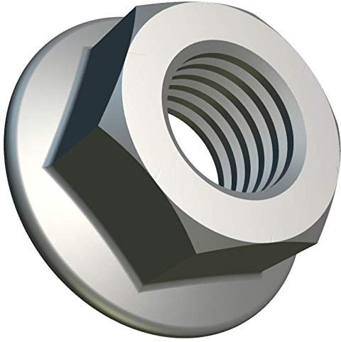 M5 Dado Flangiato Esagonale Acciaio Autobloccante (Confezione da 50) Vite Seghettata Interno Zincato per Bulloni/Viti - Dadi Chiusura Standard Certificato DIN 6923 (5mm)