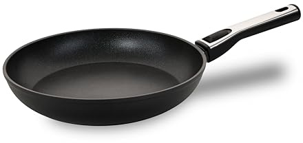 Genius Cerafit Plasma Bratpfanne 24cm + Glasdeckel - ofenfeste Keramikpfanne mit kratzfester Antihaft-Beschichtung | Induktions-Pfanne mit abnehmbarem Griff für alle Herdarten