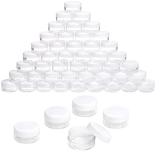 50Pcs Travel Cosmetic Jars 10g Sample Containers With Lids for Cosmetic Containers(White)