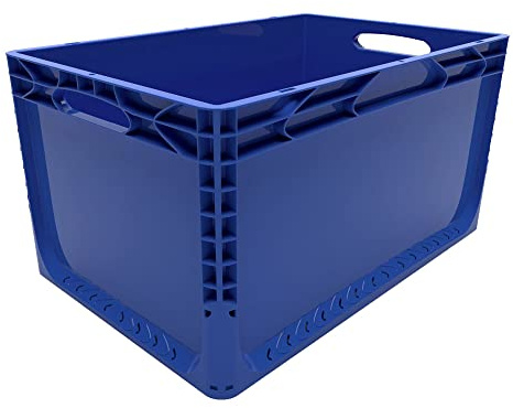 Karton EU Eurobox geschlossen 60 x 40 x 32 cm Blau lebensmittelecht Eurobehälter Transportbox Lagerbox Behälter Lagerkiste Stapelbox