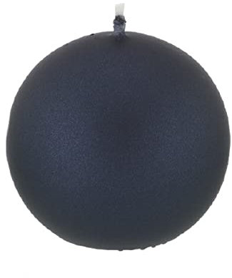 Kugelkerzen Blueberry Blau mit Metalleffekt (Metallic Matt), Ø 15 cm, 2 Stück