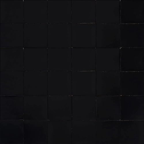 Cerames schwarz mosaikfliesen einfarbigen Negro - mexikanische keramik mosaik fliesen, Mexiko Fliesen für Küche, Badezimmer, Dusche, Küchenrückwand Eine Packung von 90 kohle fliesen 10,5x10,5cm