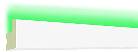 HEXIM LED Stuckleisten aus PU - Indirekte Beleuchtung mit modernen Deckenleisten, lichtundurchlässig, leicht und schlagzäh - (2 Meter LED-19 35x22mm) Lichtvouten Profil