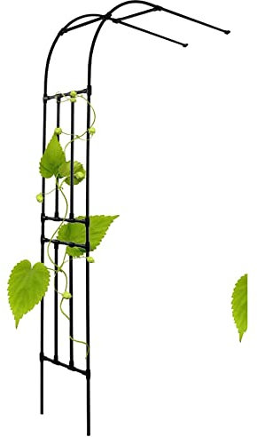 SMYORR Arco de Jardín Arco Decorativo para Rosales y Plantas Trepadoras de Metal Semiarco Archway Jardín para Exterior Eventos/Black / 90x240x40cm
