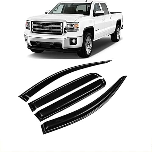Juego de 4 Deflectores de Viento, Protector de Nieve para Lluvia Y Sol de Baja Acumulación de Calor para Reemplazo de Automóviles para Silverado 1500 Crew Cab 2014-2017