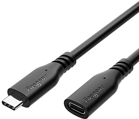 Fasgear Cavi di prolunga USB C da 1,5 m, 1 confezione da USB C 3.2 tipo C maschio a femmina 10 Gbps uscita video 4K compatibile per Thunderbolt 3/4, M1 Mac-Book Pro, i-Pad Pro, HP Laptop(1,5 m)