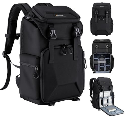 K&F CONCEPT Kameratasche für Fotografen, Reisetasche für Stativ, Kameraobjektiv, Zubehör mit Laptopfach und Regenschutz, wasserdichte, multifunktionale Kamerataschen für DSLR-Kameras