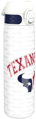 Ion8 NFL Houston Texans Acciaio Leggera, 600ml/20oz, Non Isolata, A Tenuta Stagna, Facile Da Aprire, Chiusura Sicura, Lavabile In Lavastoviglie, Coperchio A Scatto, Adatta Ai Portabicchieri