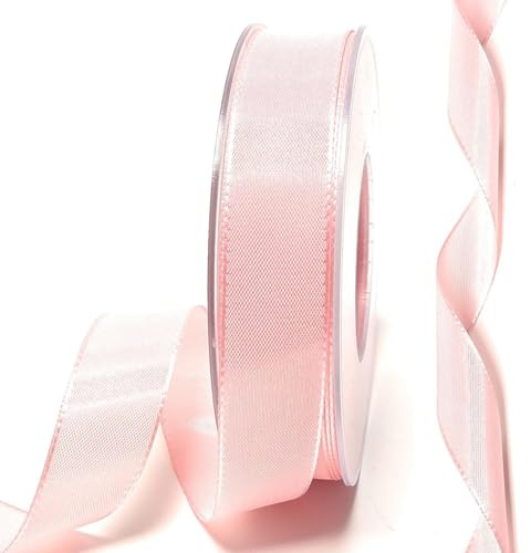 s.dekoda Taftband 50m x 25mm Rosa Schleifenband Dekoband Taft Geschenkband
