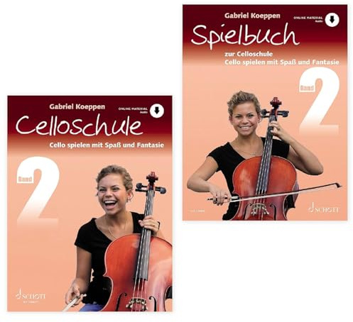 Celloschule 2 + Spielbuch: (Starterset) mit Online Audio - Band 2 von Gabriel Koeppen (ISBN 9783795799953-9783795721954) + Soundman Kolophonium für Cello