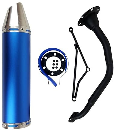 RedCap High Performance Muffler Exhaust System for 125cc 150cc GY6 Scooter Moped TaoTao Kymco Vitacci Benelli Beast 150 Upgrade for 152QMJ 157QMJ Engines (Blue)