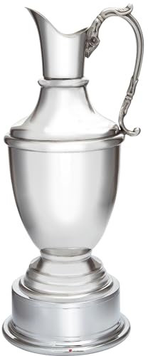 Golftrophäe Mittel 240mm Zinn Weinkrug mit Separatem Sockel Hell Poliert Beenden Golfzubehör Möglich für Gravur