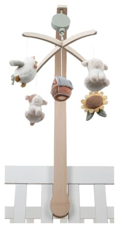 Little Dutch Mobile Musik Spieluhr mit Holz Halterung für Babybett - Little Farm