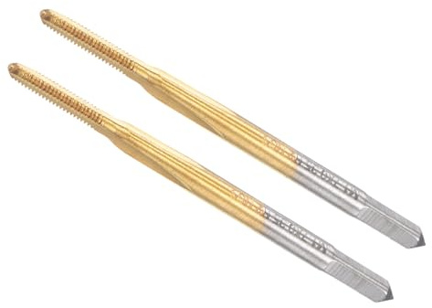CoCud 2 Pièces Taraud Fileté Taille de Filetage M1.7 x 0.35 Acier Rapide | Outil de Réparation pour Taraudage, 3 Rainures Droites, pour Taraudage de Acier Inoxydable Cuivre